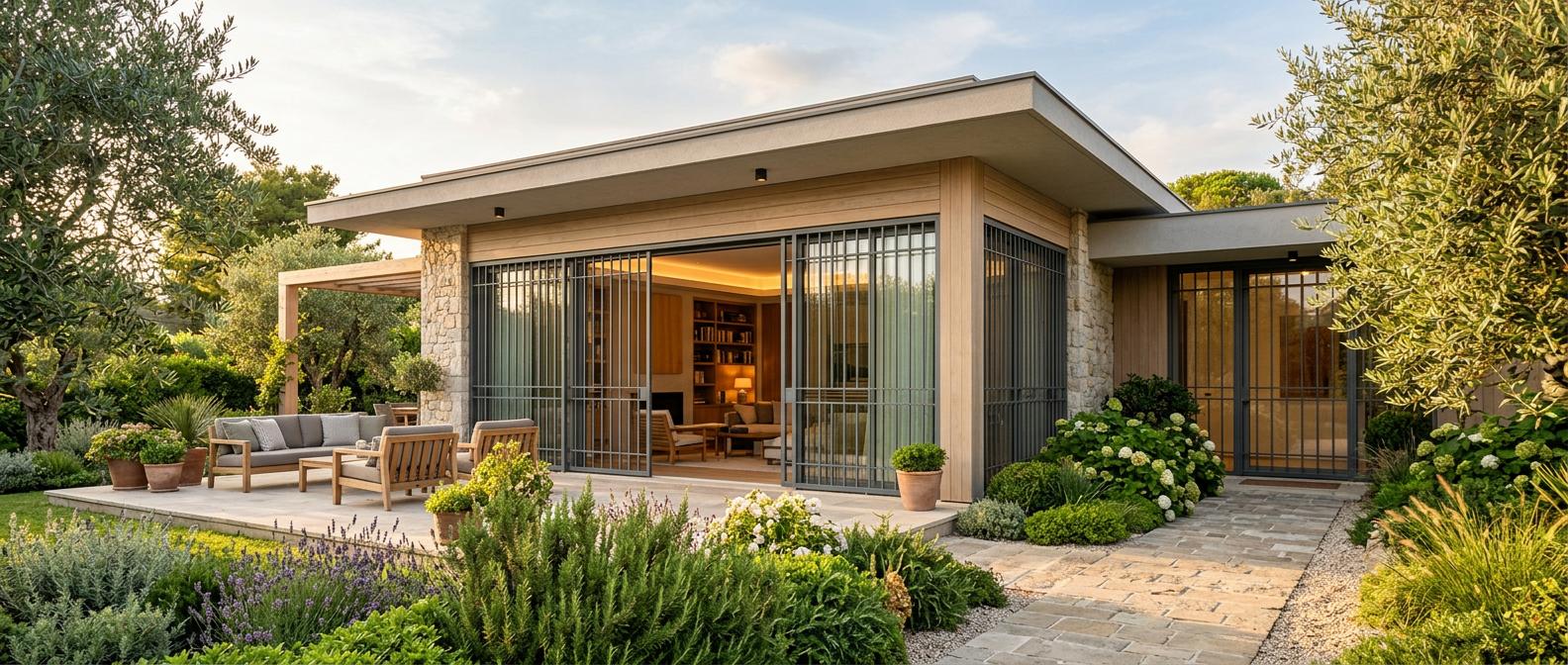 Villetta moderna al piano terra con inferriate e grate a Perugia: design elegante, massima sicurezza antieffrazione e ambienti luminosi.